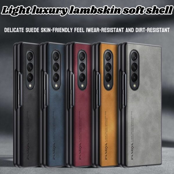 高級スエードのようなPUレザーケースfor Samsung Galaxy Z Fold3 5G/W22 5G/W2022|軍レイド保護|全身保険／プロフェッショナルデザイン