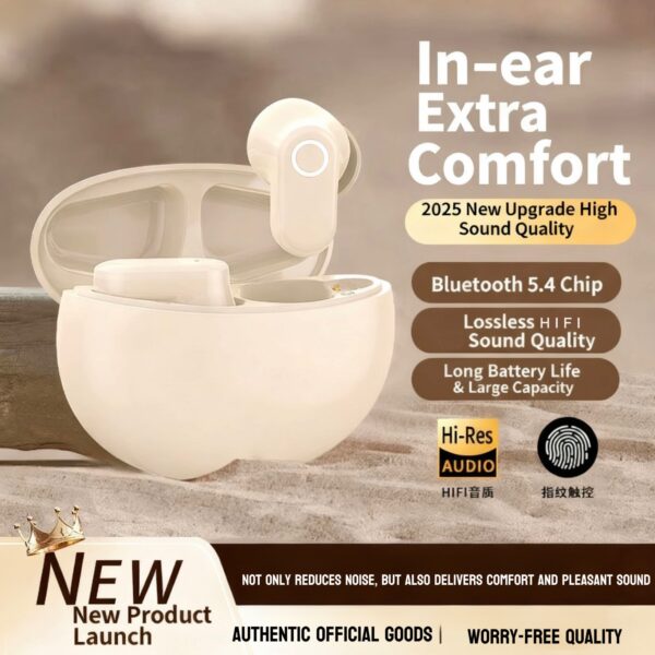 B&O Beoplay E8 2025 Wireless Earbuds - 48H Total Playtime, Active Noise Cancellation, LDAC Hi-Res Audio, IP54 Water Resistant